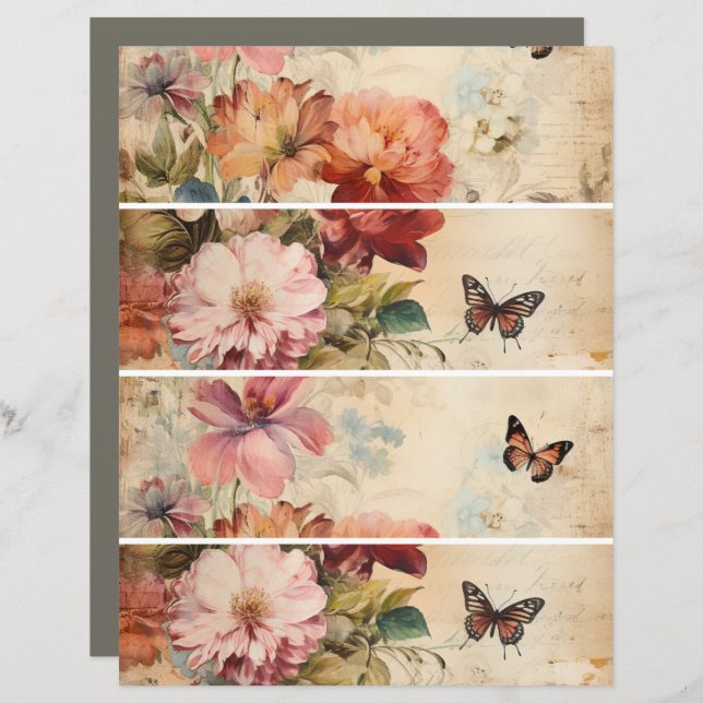 Blume Vintag Collage 2 (Vorne/Hinten)