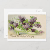 Blume Vintag Geburtstagsparty blüht Blütenblätter Postkarte (Vorne/Hinten)