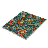 Blume, Vintag, Jugendstil, William Morris-Stil, Fliese (Seite)