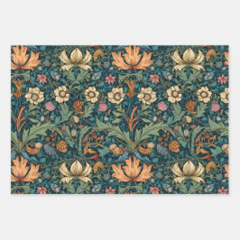 Blume, Vintag, Jugendstil, William Morris-Stil, Geschenkpapier Set