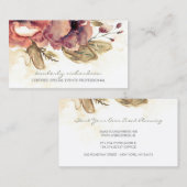 Blume Vintag Maroon Visitenkarte (Vorne/Hinten)