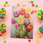 Blume Vintag Ostertulpen Postkarte<br><div class="desc">Dieses Design wurde durch digitale Kunst erstellt und kann personalisiert werden, indem Sie auf den Knopf Anpassen klicken und die Farbe ändern, einen Namen, Initialen oder Ihre Lieblingssprache hinzufügen. Kontaktieren Sie mich unter colorflowcreations@gmail.com , wenn Sie dieses Design für ein anderes Produkt haben möchten. Sehen Sie mehr von meinen Kreationen...</div>