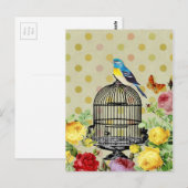 Blume Vintag Postkarte (Vorne/Hinten)