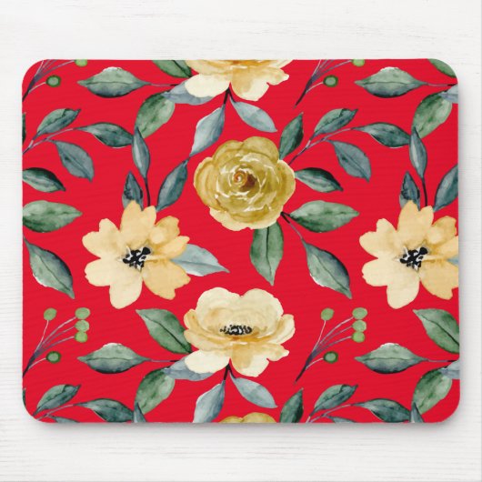 Blume Vintag Wasserfarbe Niedlich Mousepad (Vorne)