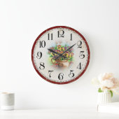 Blume Vintage Acrylmauer-Uhr Große Wanduhr (Zuhause)
