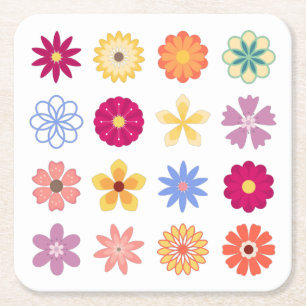 Blume, Vintage Blume, Blumengarten Rechteckiger Pappuntersetzer