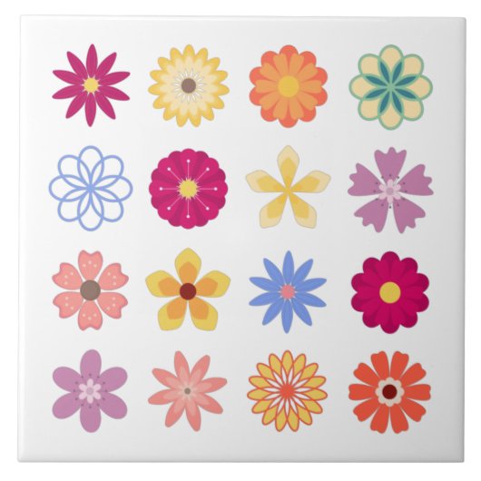 Blume, Vintage Blume Fliese (Vorderseite)