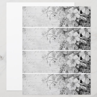 Blume Vintage Collage 1 Schwarz und Weiß
