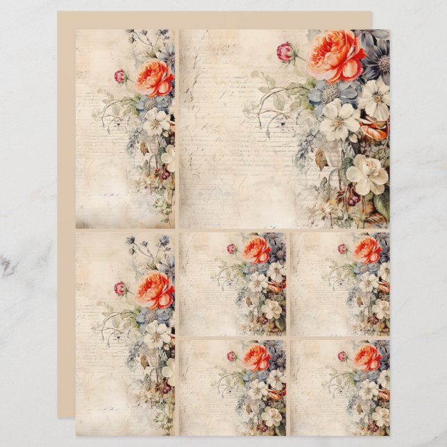 Blume Vintage Collage 1b 2 von 4 (Vorne/Hinten)