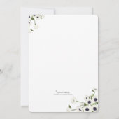 Blume Vintage Hochzeit Einladung von White Anemone (Rückseite)