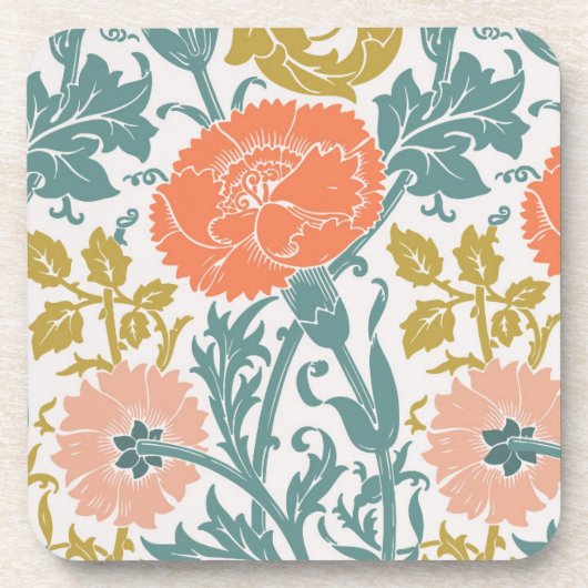 Blume, Vintage Kunst Getränkeuntersetzer (Vorderseite)