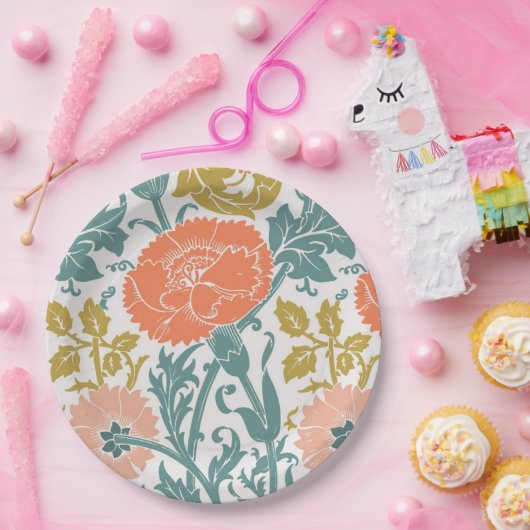 Blume, Vintage Kunst Pappteller (Party)