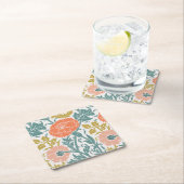 Blume, Vintage Kunst Rechteckiger Pappuntersetzer (Vor Ort)