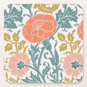 Blume, Vintage Kunst Rechteckiger Pappuntersetzer