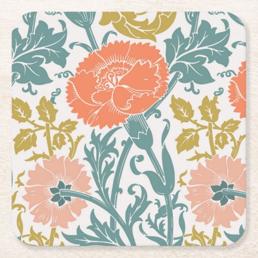 Blume, Vintage Kunst Rechteckiger Pappuntersetzer (Vorderseite)