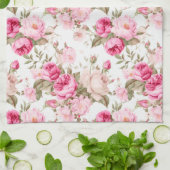 Blume, Vintage Rose, rosa Rosen Geschirrtuch (Gefaltet)