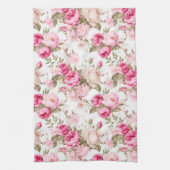 Blume, Vintage Rose, rosa Rosen Geschirrtuch (Vertikal)