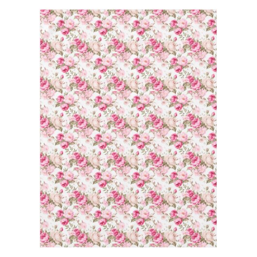 Blume, Vintage Rose, rosa Rosen Tischdecke (Vorderseite)