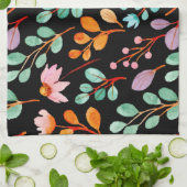 Blume Vintage Wasserfarbe Trendy Geschirrtuch (Gefaltet)