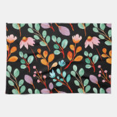 Blume Vintage Wasserfarbe Trendy Geschirrtuch (Horizontal)