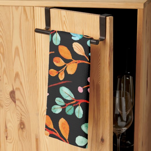 Blume Vintage Wasserfarbe Trendy Geschirrtuch (Drittel gefaltet)