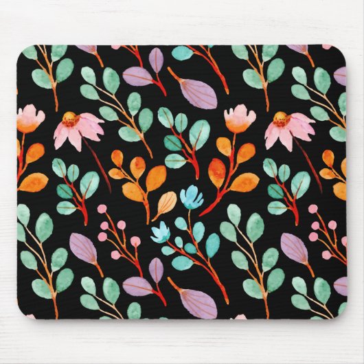 Blume Vintage Wasserfarbe Trendy Mousepad (Vorne)