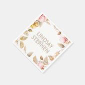 Blume Vintage Wedding mit Gold und Blush Serviette (Ecke)