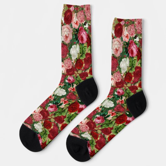 Blume Vintager Rose Socken (Linkes Detail)