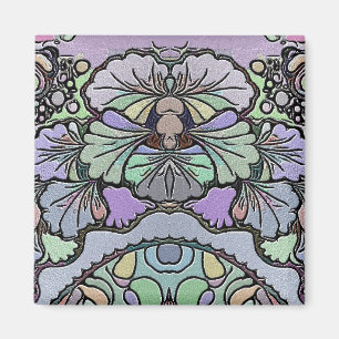 Blume Vintages Mosaik lila Pansie floral elegant Magnet