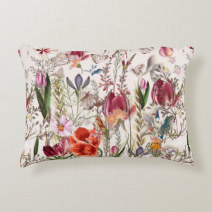 Blume Vintages Muster mit verschiedenen Pflanze. V Dekokissen