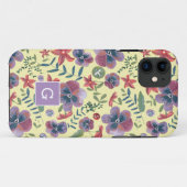Blume Violette Vollblutdruckmonogramm Cas Case-Mate iPhone Hülle (Rückseite (Horizontal))