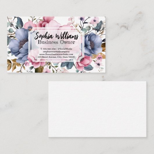 Blume Visitenkarte (Vorne/Hinten)