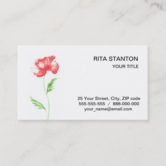 Blume Visitenkarte (Vorderseite)