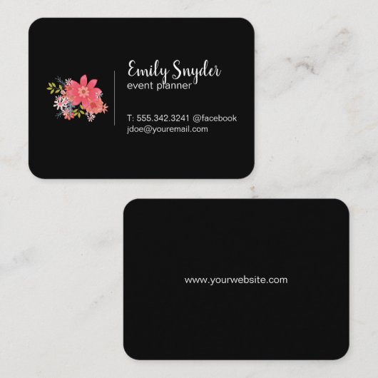 Blume Visitenkarte (Vorne/Hinten)