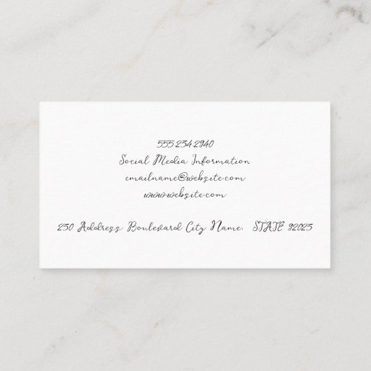 Blume Visitenkarte (Rückseite)