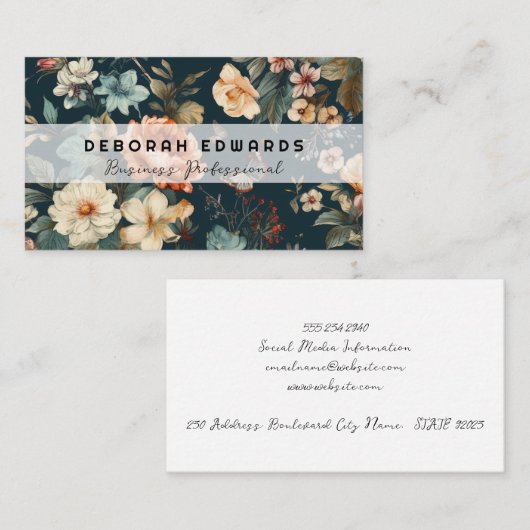 Blume Visitenkarte (Vorne/Hinten)