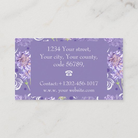 Blume Visitenkarte (Rückseite)