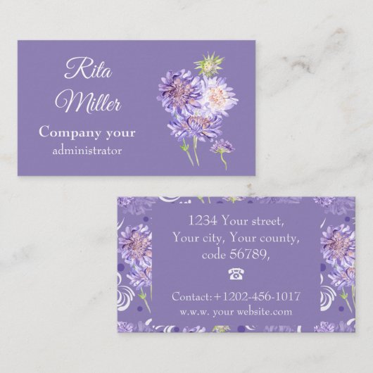 Blume Visitenkarte (Vorne/Hinten)