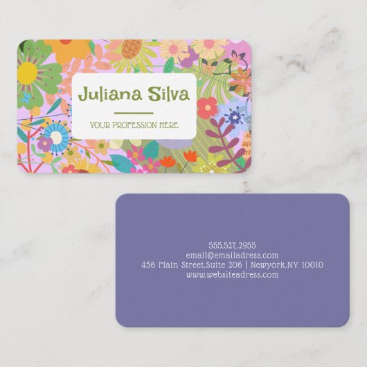 Blume Visitenkarte (Vorne/Hinten)