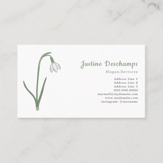 Blume Visitenkarte (Vorderseite)