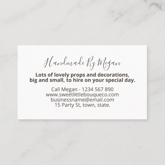 Blume Visitenkarte (Rückseite)