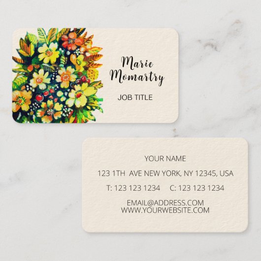 Blume Visitenkarte (Vorne/Hinten)