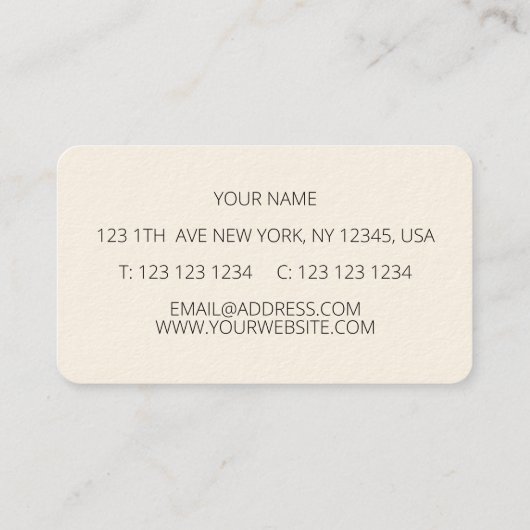 Blume Visitenkarte (Rückseite)