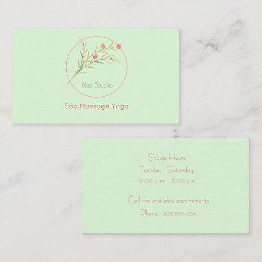 Blume Visitenkarte (Vorne/Hinten)