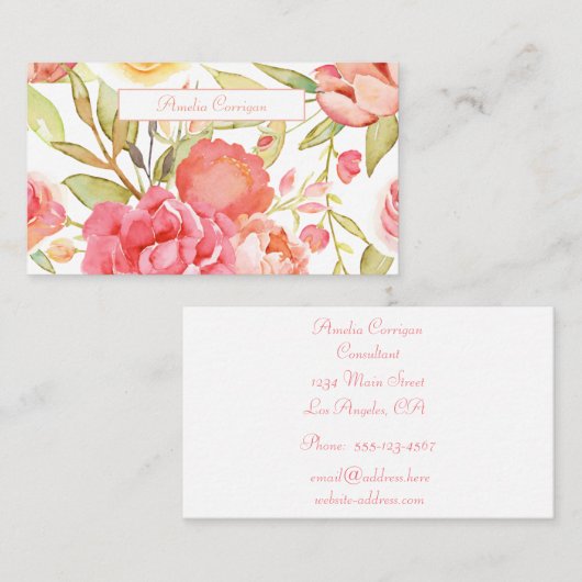 Blume Visitenkarte (Vorne/Hinten)