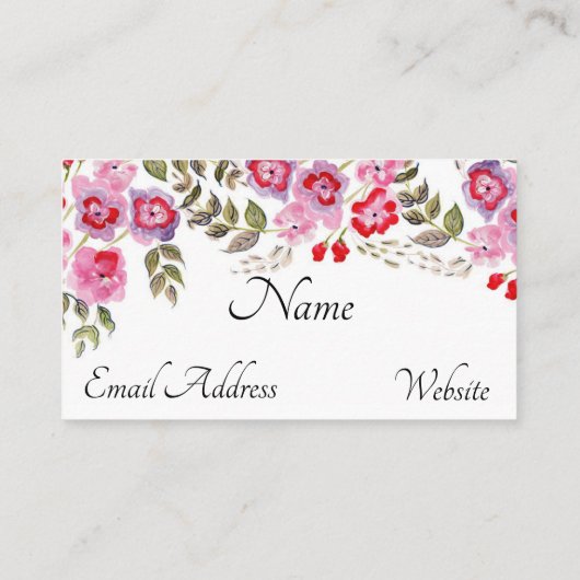 Blume Visitenkarte (Rückseite)