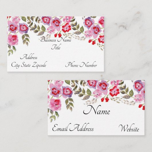 Blume Visitenkarte (Vorne/Hinten)