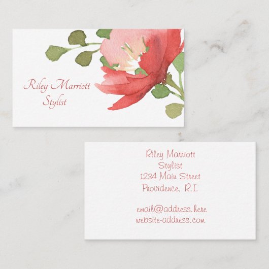 Blume Visitenkarte (Vorne/Hinten)