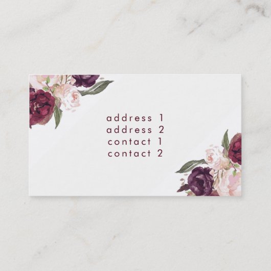 Blume Visitenkarte (Rückseite)