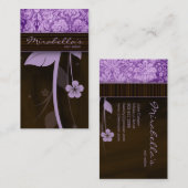 Blume Visitenkarte Damask Lila Brown (Vorne/Hinten)